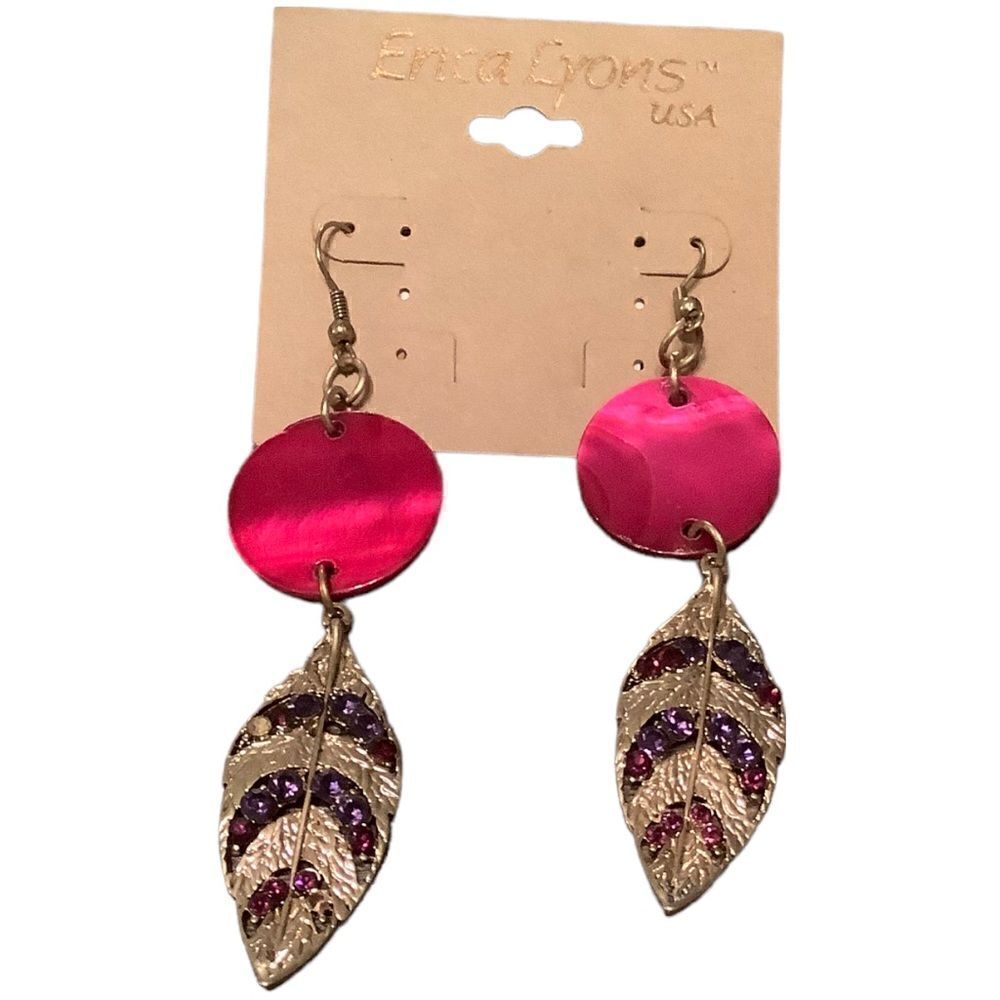 Erica Lyons red dangle earrings NWT